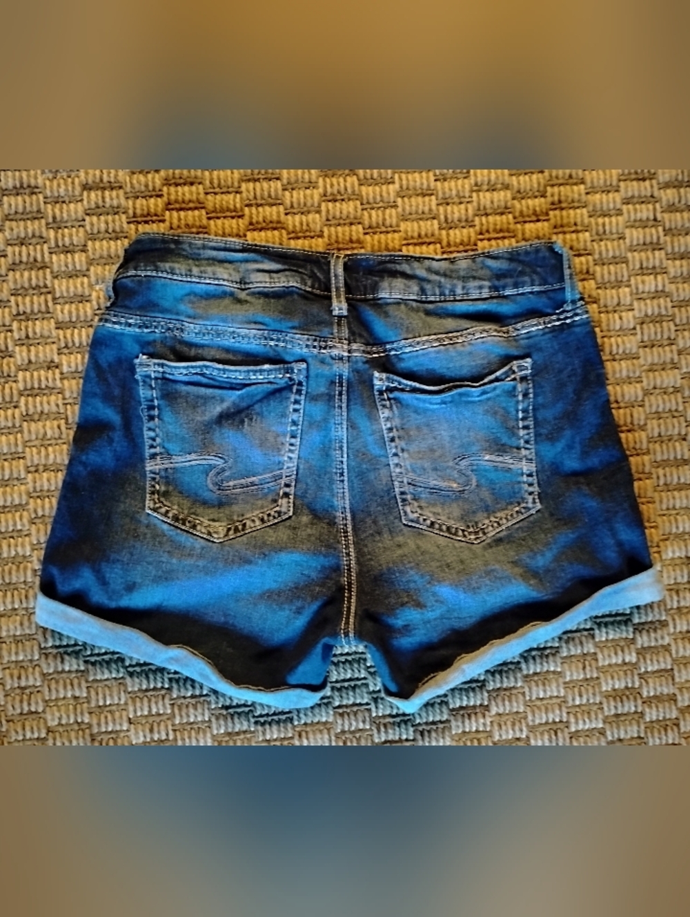 Women's Silver Jeans Blue Denim Rolled Hem Shorts SZ 30